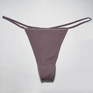 SKIMS Cotton Jersey T-String Thing in Umber